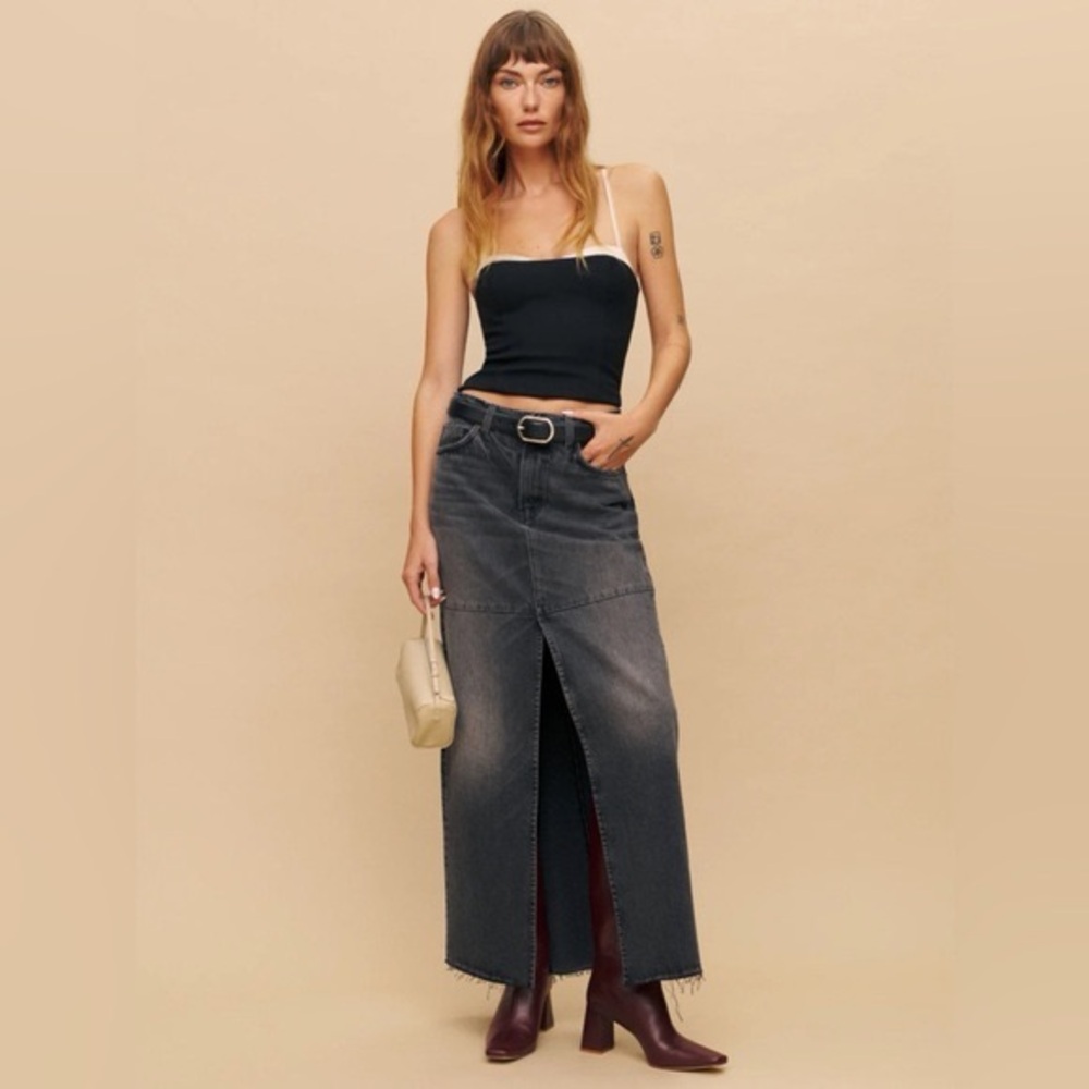 Reformation Tazz Maxi Denim Skirt